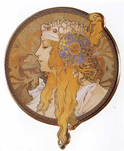 Byzantine Head - The Blonde Alphonse Mucha